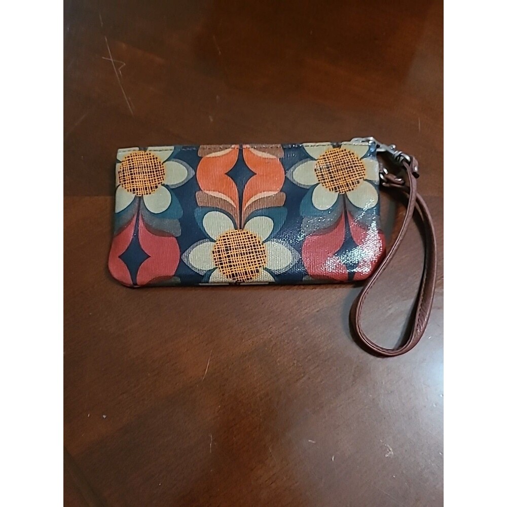 Fossil Key Per Brow Floral Coated Canvas Wristlet… - image 4